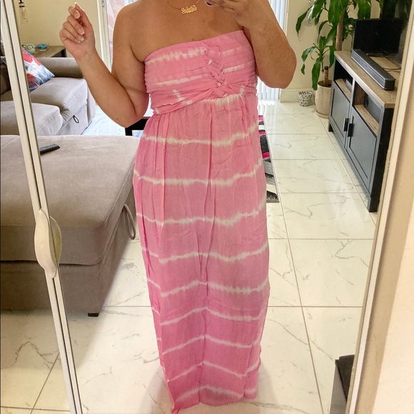 Strapless smocked tie-dye maxi dress - 2 colors - Picture 6 of 7